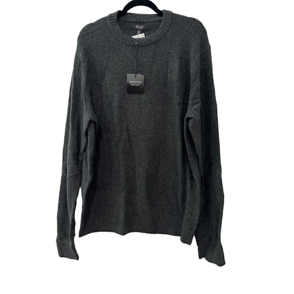 NWT Nordstrom Men's Shop Size XL/3XL Grey Dark Charcoal Heater CrewNeck …